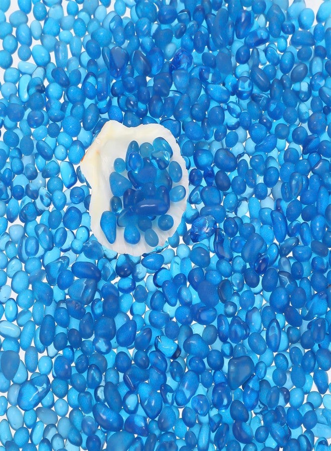Heigble 6.6 lb Fish Tank Gravel Glass Pebbles Sea Blue Aquarium Gravel Fish Tank Pebbles Fish Tank Rocks Aquarium Stones for Vase Fillers Garden Aquarium Terrarium Flowerpot Potted Plants Decoration - Image 1